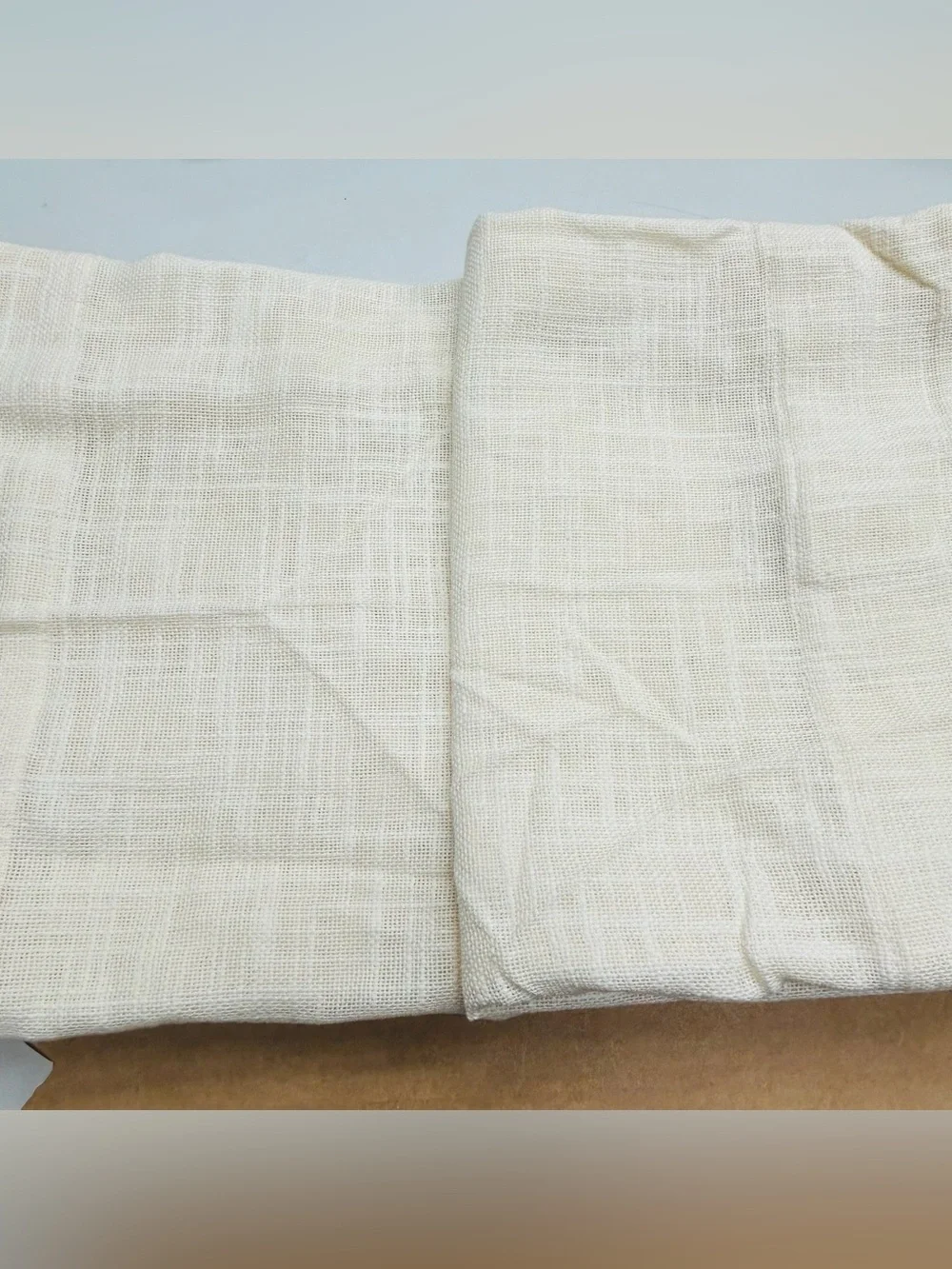 QUINCE Set Of 2 48x84 Cotton Sheer Curtains Ivory 0379